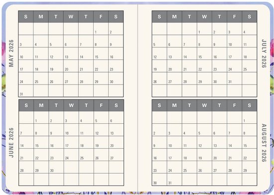 Lavender Wildflowers compacte agenda 16-mnds - 2026