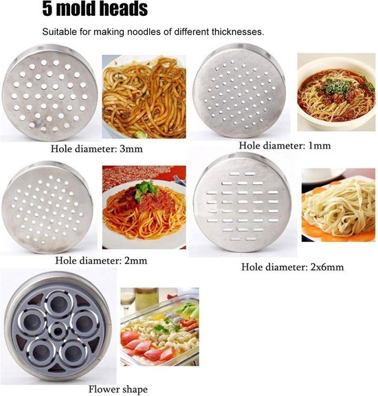 Allecto Plus: Handmatige spaghettipers - makkelijk te reinigen - pastamachine voor thuisgebruik - praktisch gereedschap - eenvoudig te bedienen - eenvoudig te installeren - ideaal voor spaghetti - keukenaccessoire met veelzijdige toepassingen. van Allecto Plus — afbeelding 5