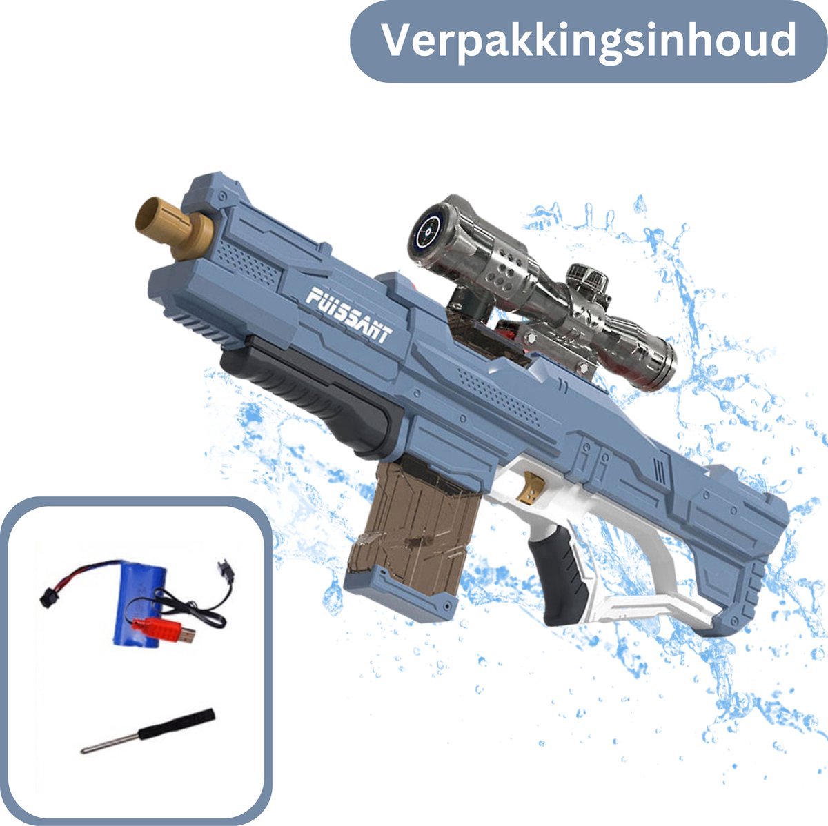 Modito Automatisch Waterpistool met Vizier Blauw - Elektrisch Waterpistool - Watergeweer - Super Soaker - Watergun - Buitenspeelgoed — afbeelding 2