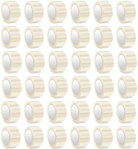Kajal Adhesive Tape Transparant 36 Rollen Set – Stille PP verpakkingstape met sterke kleefkracht, 45 µm dik, ideaal voor dozen en verzending, professionele kwaliteit verpakkingstape (48 mm x 60 mm) met Kajal Sticker