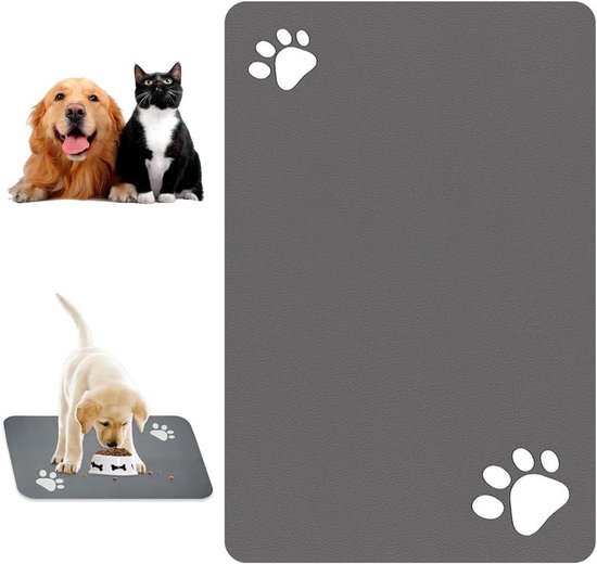 2 stuks voerbakmat voor katten, rond, 24 cm, siliconen mat, hondenbak, onderlegger, antislip, mat kattenvoer, pannenlap, voeronderlegger hond voor middelgrote en kleine huisdieren