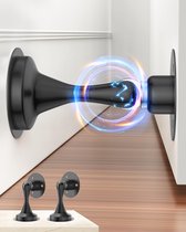 Deurstopper Magnetische Deurvanger - Patio Deurstoppers Binnen Deurstoppers voor Plinten Vloer Deurstoppers vaste Deurstopper Buiten, Muur Gemonteerde Deurstopper Buiten Magnetische Deurhouder Metaal Chroom - 2 Pack