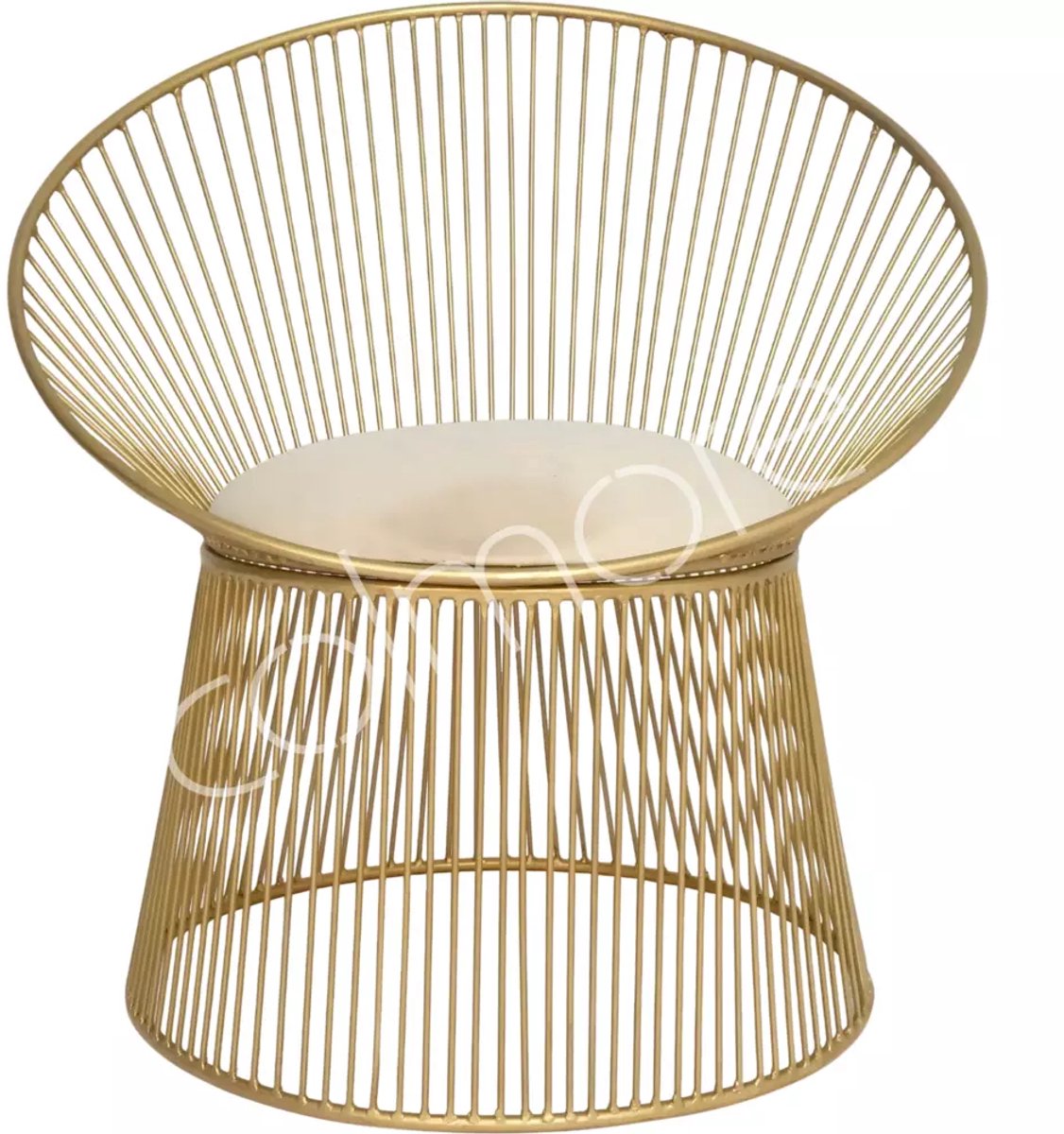 Colmore by Diga living in luxury gouden stoel met fluwelen zitting 77 x 64 x 80 cm
