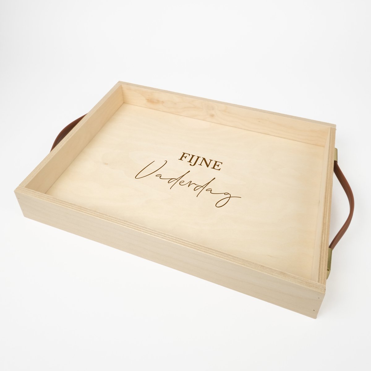 STERK - Houten dienblad - Dienblad - Dienblad met handvaten - Houten dienblad rechthoek - FIJNE VADERDAG - Papa Cadeau - Vaderdag Cadeau - Kado papa - Cadeau vader - Cadeau papa