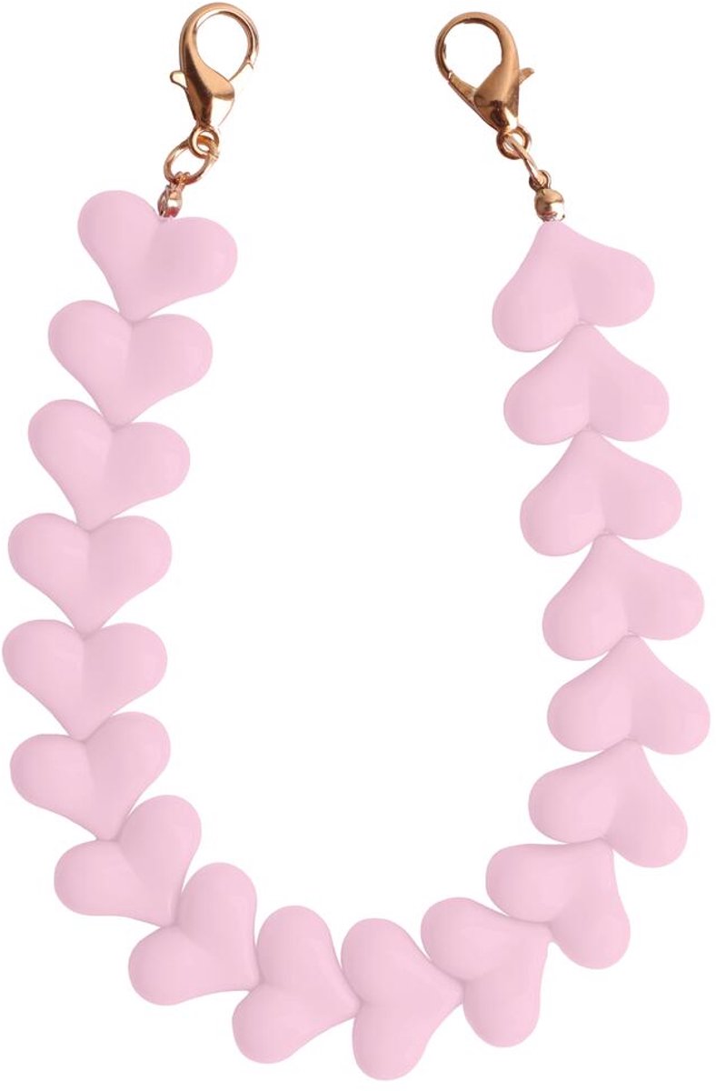HappyCase Mykonos Universele Hartjes Armband Telefoonkoord (30CM) Roze