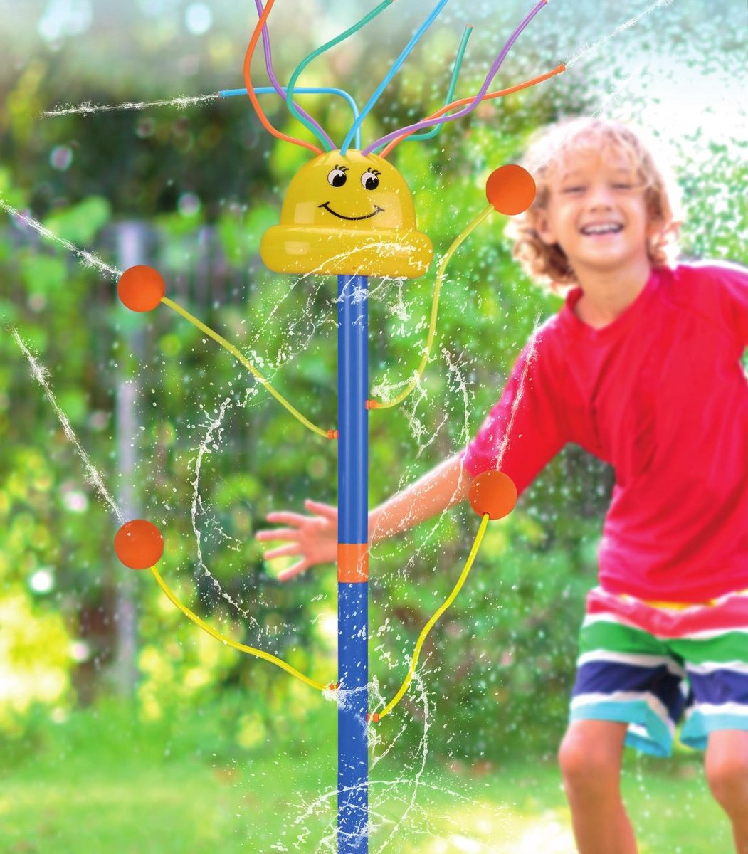 Eddy Toys Waterzone waterspeelgoed sproeier - waterpret voor kinderen - ⌀20x83cm - geel/ blauw