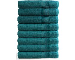 OUTLET BADTEXTIEL - set van 8 - badlaken 70x140 cm - turquoise aqua