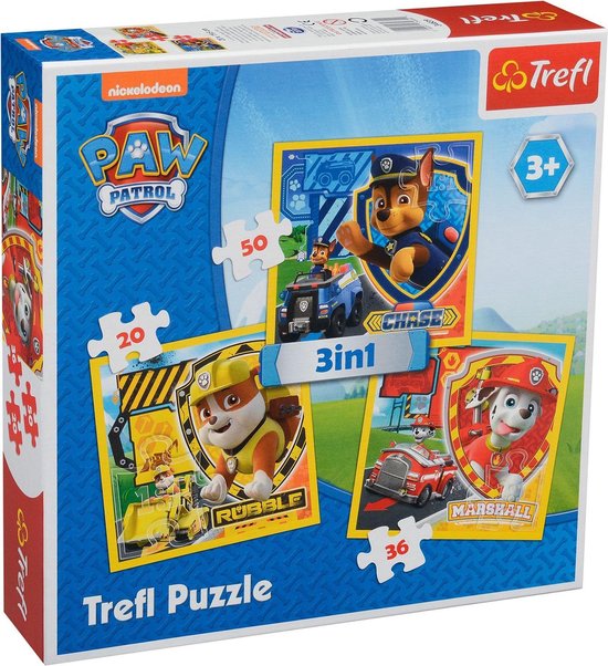 bol.com | Trefl Puzzel Paw Patrol 3 in 1: 20/36/50 stukjes