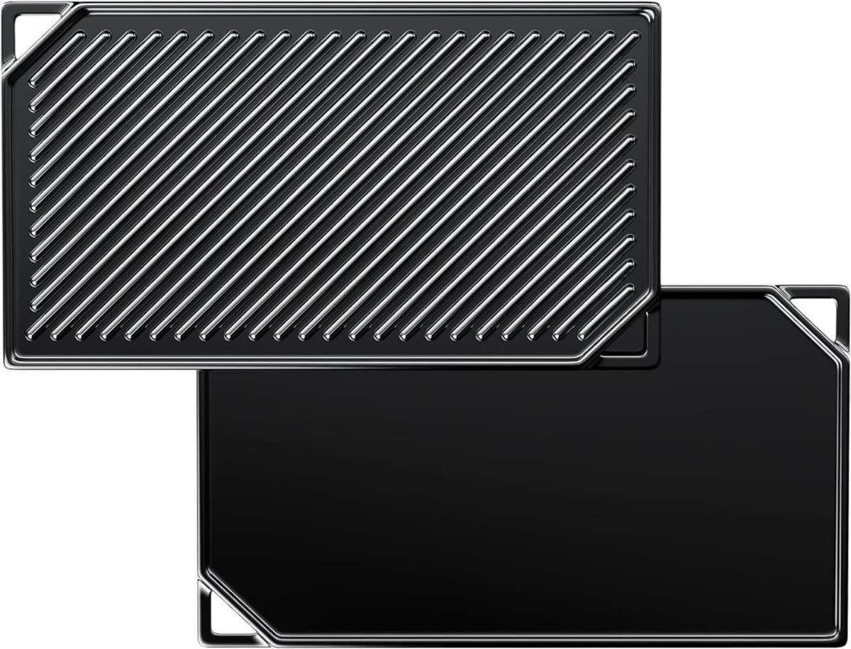 CLGP® Grillplaat Inductie - Bakplaat - Gietijzer - Zwart