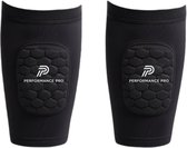 Performance Pro Ingebouwde Mini Scheenbeschermers - Kids Lengte 120 tot 145cm - 10x6 cm - Scheenbeschermers voetbal - Shin Pad Sleeve - Voetbal scheenbeschermers - Kids - Met opbergzakje - Zwart