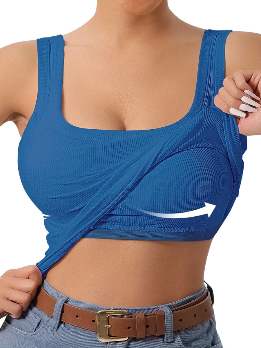 Bovista Open Rug Top Backless Body Jurk Shirt Blauw