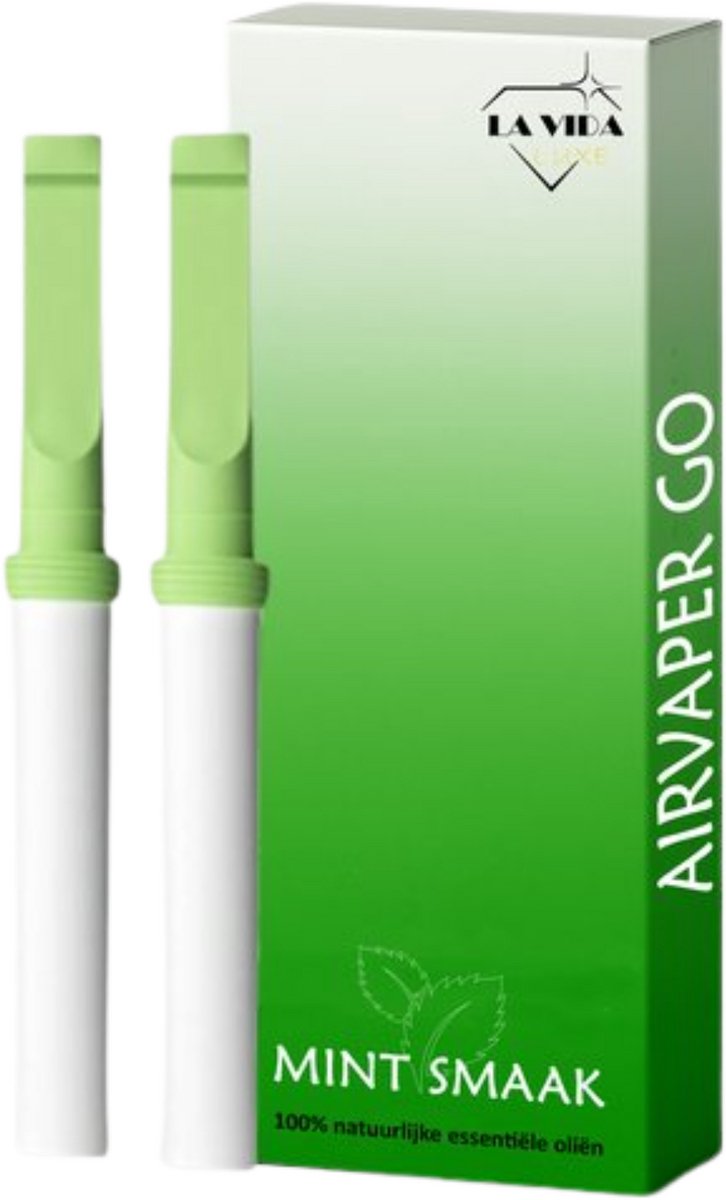 La Vida Luxe AirVaper Go - Crisp Mint - (Wegwerp Model niet navulbaar) - 2 stuks - Nicotinevrij Aroma Inhalatieapparaat - Zonder Rook of Damp - Geen Batterij