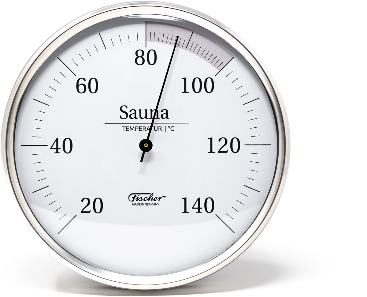 Fischer - Sauna Thermometer - Hoge Kwaliteit - Ø130 mm - 20 tot 140°C
