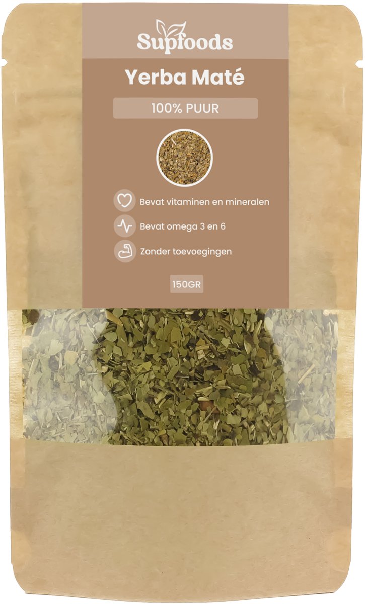 Yerba Mate 100% Puur - 150 gram - Traditionele Groene Thee - Yerba Mate Thee Ongerookt