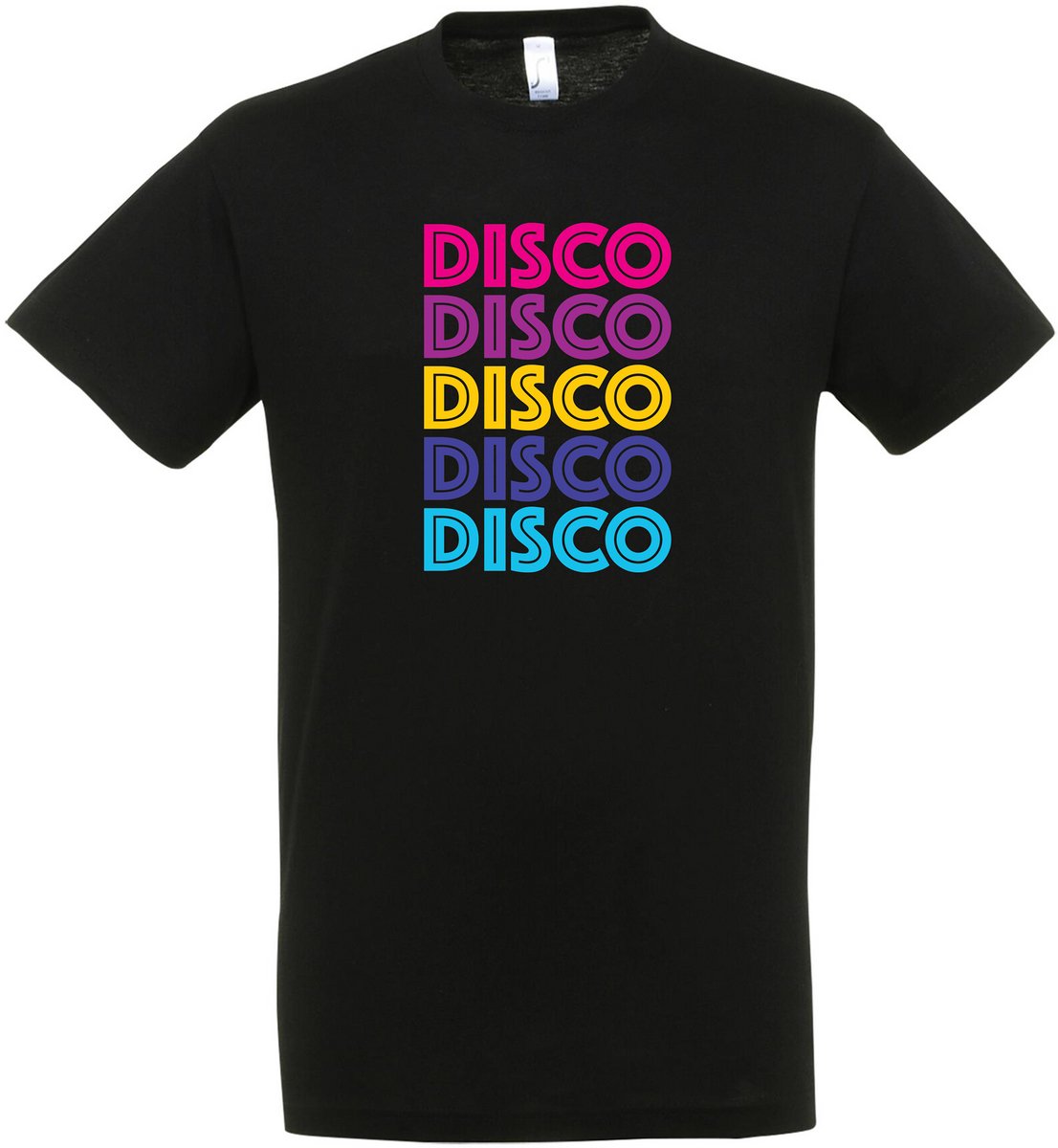 DISCO T-shirt– Disco – Zwart – Jaren 70/80/90 – Disco T-shirt Unisex – Disco T-shirt Heren – Feest cadeau – Verkleed T-shirt - Party – Grappige shirt - Foute Party – Maat XL