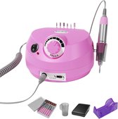 Nince Nagelfrees - Elektrische Nagelvijl voor Hand & Voet - 35.000 RPM - Inclusief Voetpedaal & Opzetstukken - Roze
