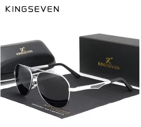 Lunettes de soleil KINGSEVEN 7759 - Argent - Grijs - Homme - Femme - Polarisées - UV400 - Pilote