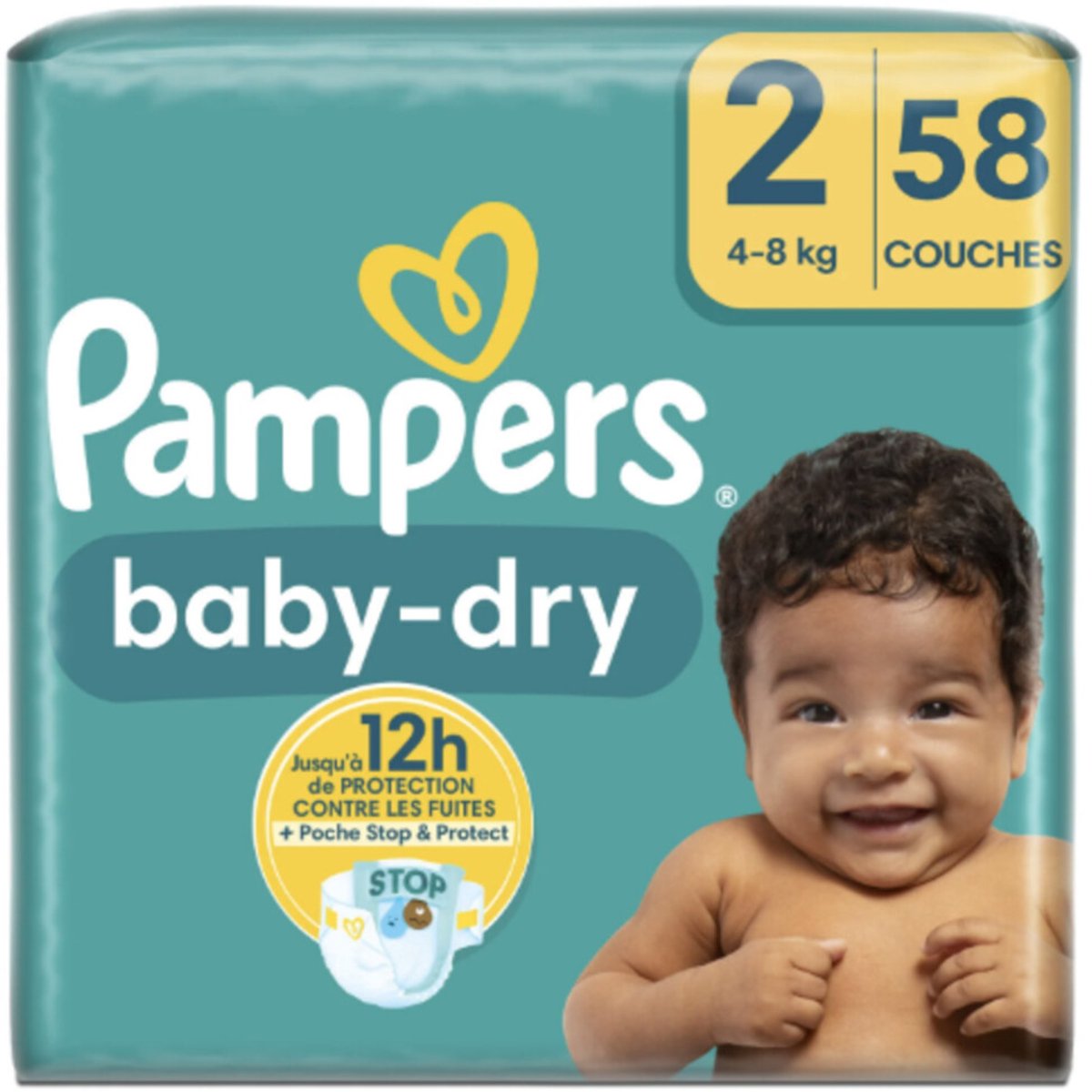 Pampers Baby Dry Luiers Maat 2 (4-8 kg) - 58 stuks