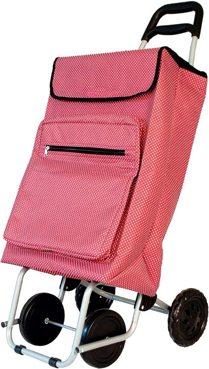 Thuys – Boodschappentrolley Met Koelvak – Boodschappenwagen – 106cm x 40cm x 22cm – Roze
