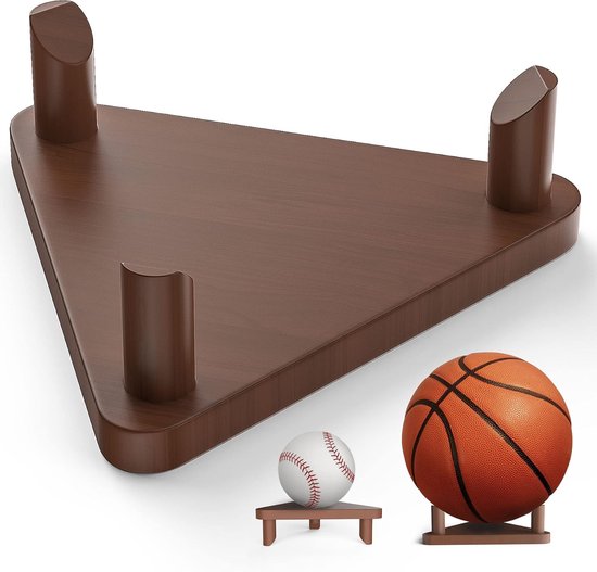 Ruimtebesparend Ballenrek Staal QWORK® Ballenstandaard Met Wieltjes - 2-Lags Opslag Voor Basketball, Voetbal, Volleybal - Muur Of Vloer Montage QWORK Ballenstandaard Met Wielen