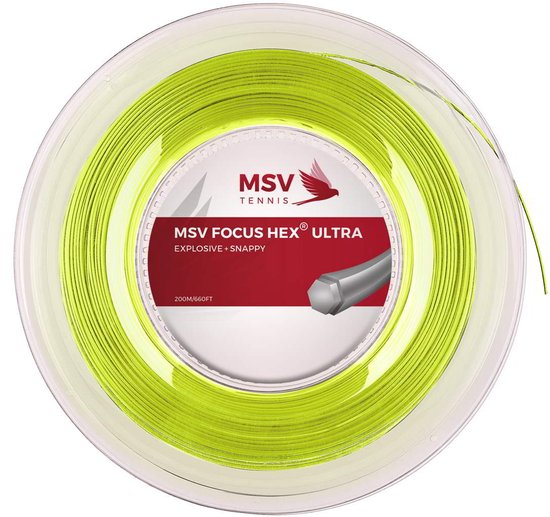 Corde De Raquette De Tennis MSV Focus-Hex - Longueur 200 M, Diamètre 1,23 Mm, Couleur Blanc - 11