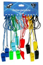 Gekleurd Fluitje - Scheidsrechterfluit 4.5 x 2.5 x 1.3 cm - 1 Stuk - Kleuren Assorti - ABS - Sportfluit - Met Koord -