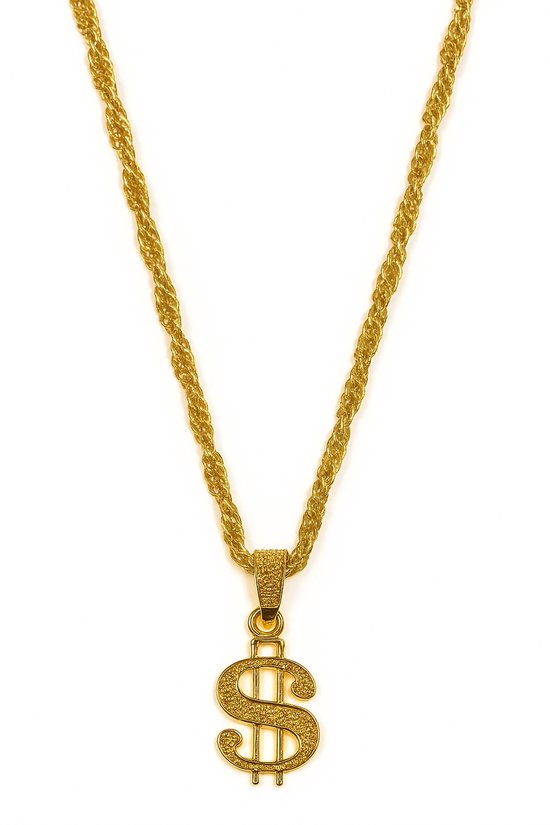 Gouden rapper amerikaanse dollar ketting