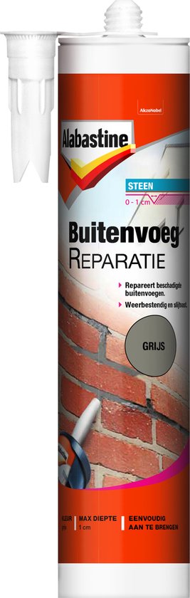 Alabastine Buitenvoeg RepaRatie grijs tube met schildereffect baksteen