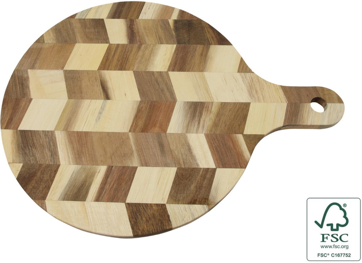 Snij-Serveerplank Acaciahout met Ophangoog 40x30x1.4 cm