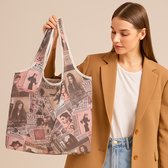LUVHOMEE Extra Grote Stevige Boodschappentas - 2 Pack Herbruikbare Tas - Durable Opvouwbare Shopper met Vakken & Handvatten - Opbergtas met Deksel voor Boodschappen - Zware Duty Structuur