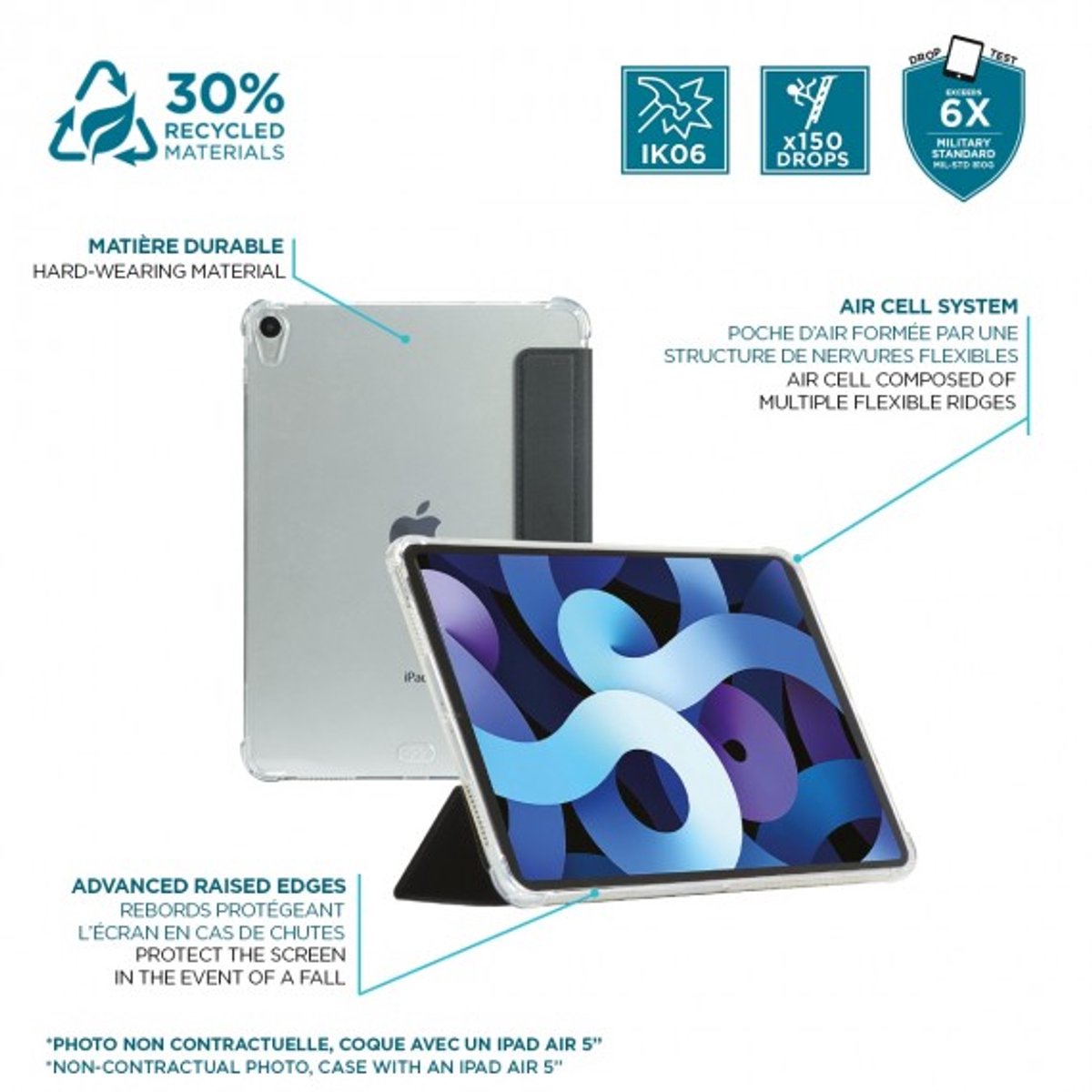 Mobilis 060018 tabletbehuizing 27,9 cm (11") Folioblad Zwart, Transparant
