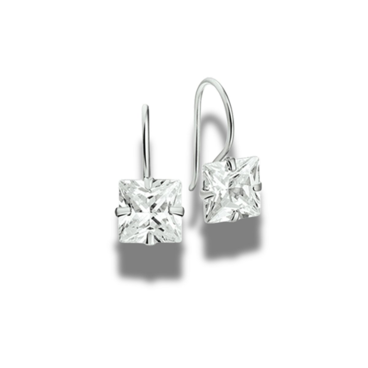 Oorhangers - oorbellen - 925 sterling zilver - silver - zirkonia - gerhodineerd - 20 mm