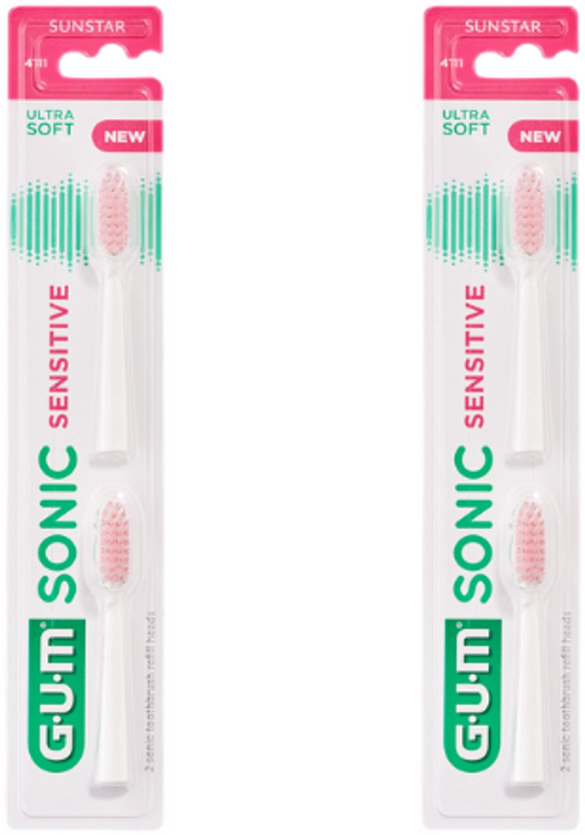 2x GUM Sonic Sensitive Opzetborstels - 2 stuks - Voordeelverpakking