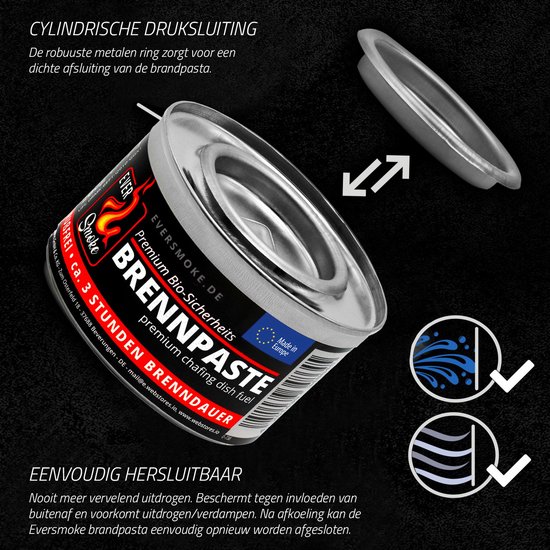 Eurocatch Brandpasta Catering Branders - 24x 200g Brandgel - Roetloos & Geurloos - Ca. 3 Uur Brandduur - Geschikt voor Chafing Dishes & Warmhoudbakken — afbeelding 3