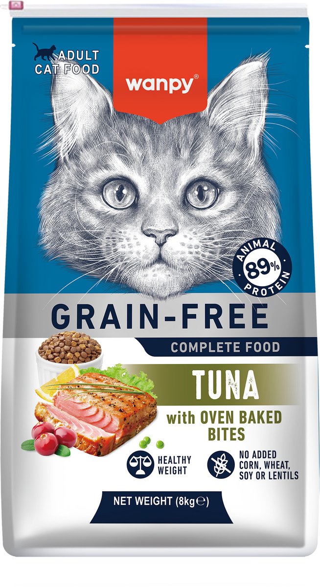 Wanpy Wanpy - Kattenvoer - Droogvoer - Tonijn - Gezond gewicht - 8 kg - Graanvrij