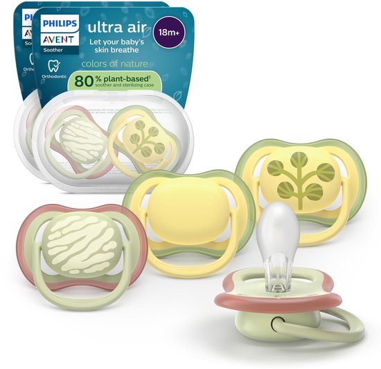 Philips Avent Ultra Air 'colors of nature' fopspenen met prints van zebra en boom.