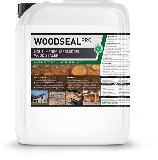 Woodseal Pro - Hout impregneermiddel - Nano Coating 100% Waterdicht - Schutting, Tuinhuis, Tuinhek, Pergola’s - Duurzaam 10L (60m2)