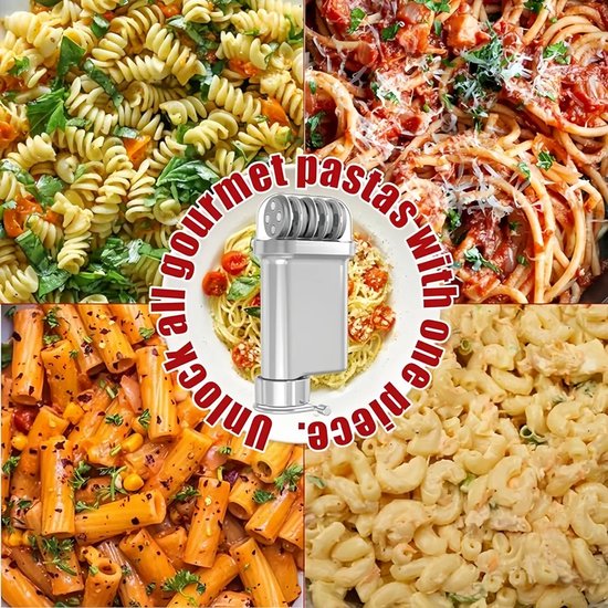 Metalen gastronomische pasta -persbevestiging voor KitchenAid Stand Blend - Duurzame maker -bevestiging met 5 verwisselbare platen voor verse zelfgemaakte pasta van Merkloos — afbeelding 5
