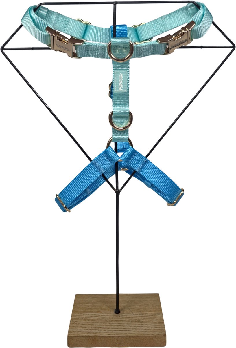 Furroow - Hondentuig - Anti Trek - Turquoise en Island Blue - Maat XS