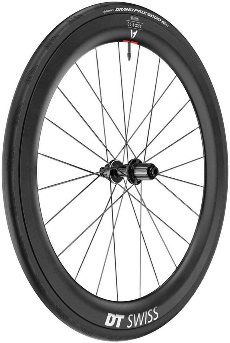 Dt Swiss Arc 1100 Dicut 55 Cl Disc Tubeless + Continental Gp5000 Str 30-622 Achterwiel Racefiets Zilver 12 x 142 mm / Shimano/Sram HG