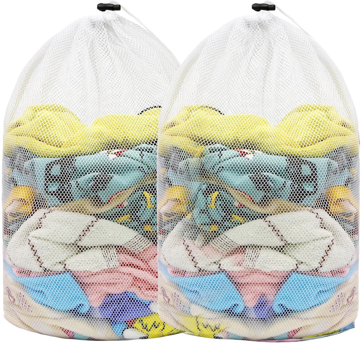 Grof gebreide wasmachinennetten - 2 stuks - 60 x 90 cm - polyester