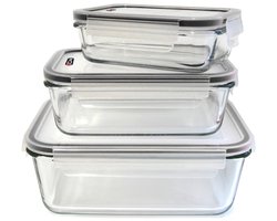 Duurzame glazen potten - set van 4 - brandwerend porselein