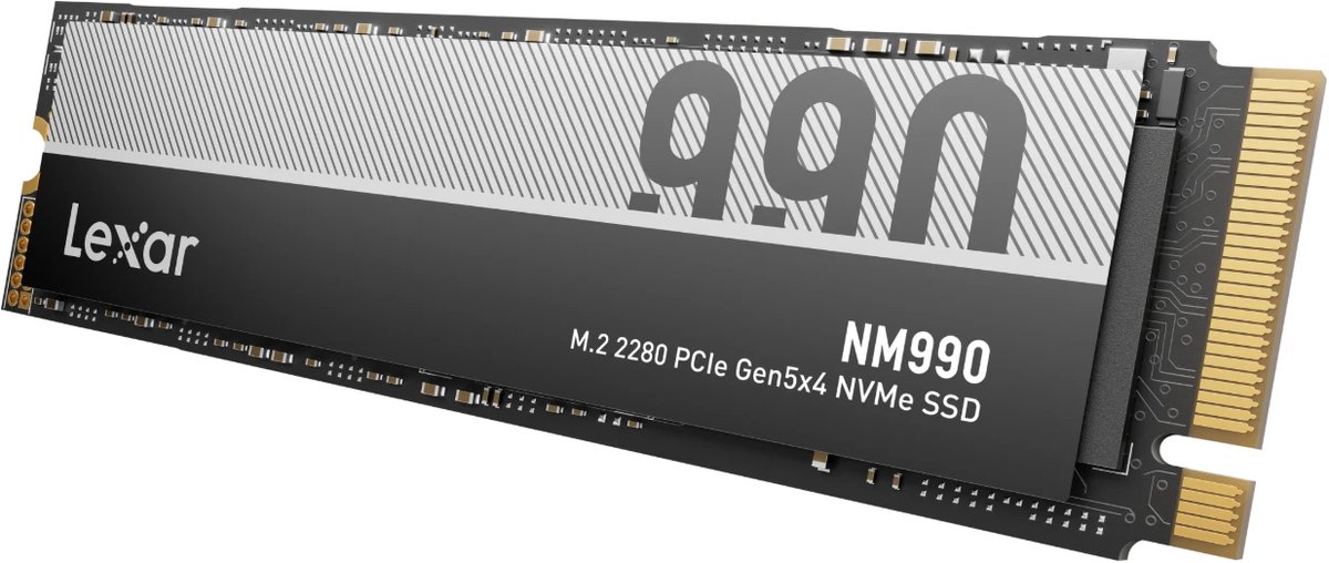 Lexar NM990 2TB - SSD - M.2 2280 - PCI Express 5.0 x4 - 2 TB - NVMe 2.0 - 1500TBW - zwart