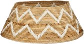 Mica Decorations Kerstboomrok - H25 x Ø50 cm - Bananenblad - Bruin, Wit