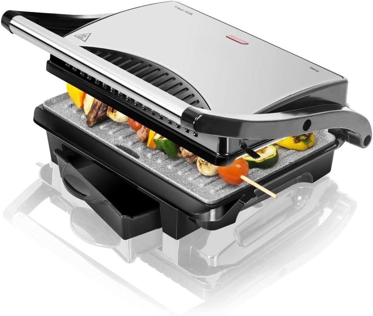 QPFO® Tafel grill apparaat - Panini en tosti ijzer - Verticaal opbergbaar - Compact grill toestel hoge kwaliteit