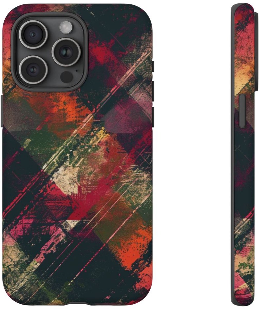 Abstract Grunge Patroon – Telefoonhoesje Geschikt voor iPhone 15 Pro Max
