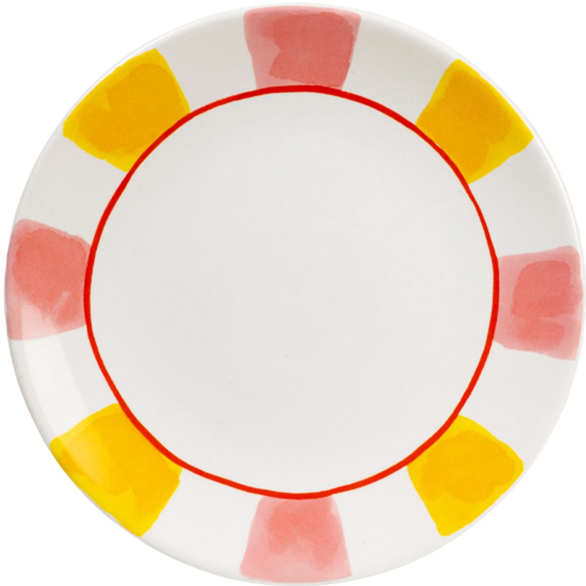 Blond Amsterdam, Even Bijkletsen Everyday Stripes: bord 22 cm roze/geel