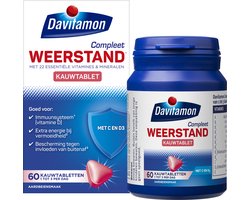 Davitamon Compleet Weerstand - Kauwvitamines - Multivitamine - aardbei - 60 tabletten