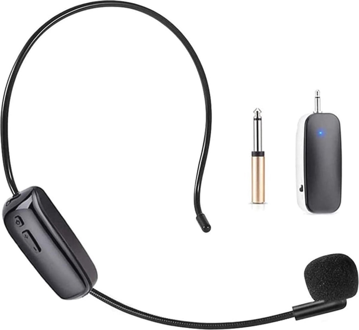 WNHB® Draadloze microfoon headset - UHF 2 in 1 - spraakversterker met 50m bereik - ideaal voor leraren en gidsen