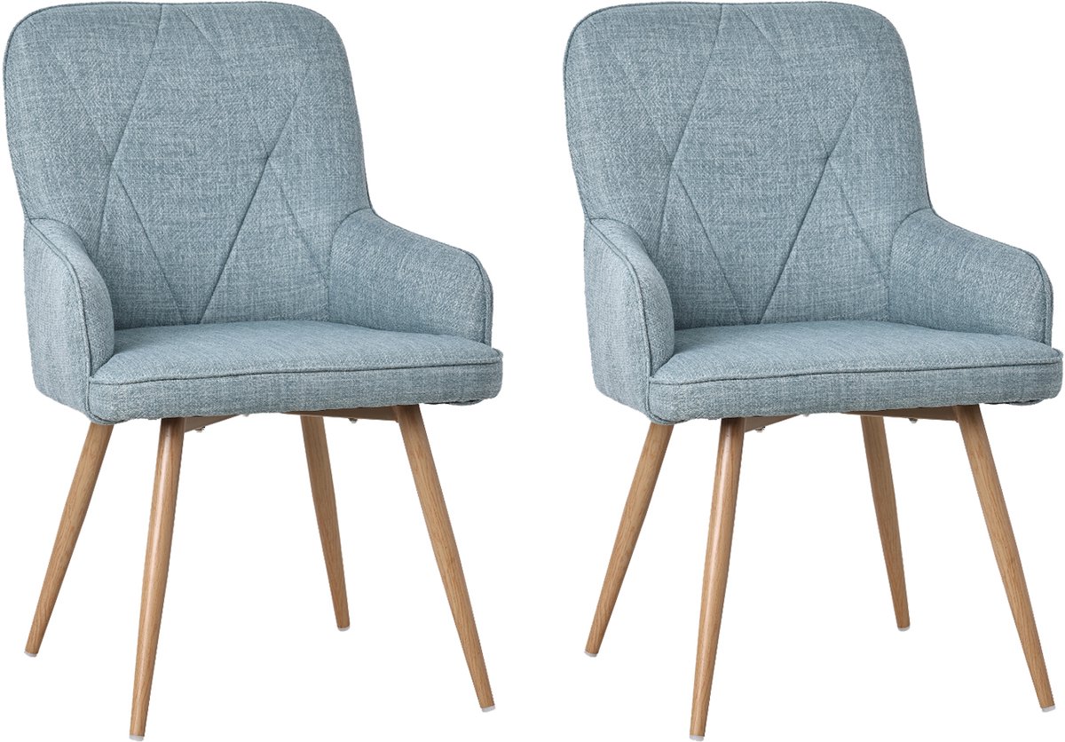 HOMAVO YZ3 Stoelenset – 2 stuks – Eetkamerstoelen met armleuning – Modern & Comfortabel – 57x62x87 cm – Beschikbaar in meerdere kleuren en materialen